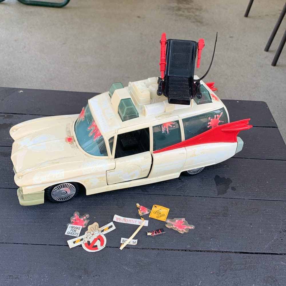 Vintage 1984 Ghostbusters Ecto 1 Toy Car with Stickers